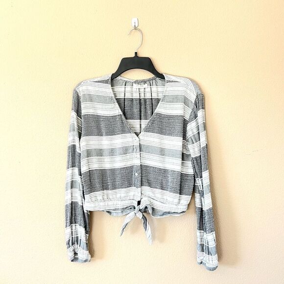 Bella Dahl Front Knot Striped Button Down - Picture 1 of 7